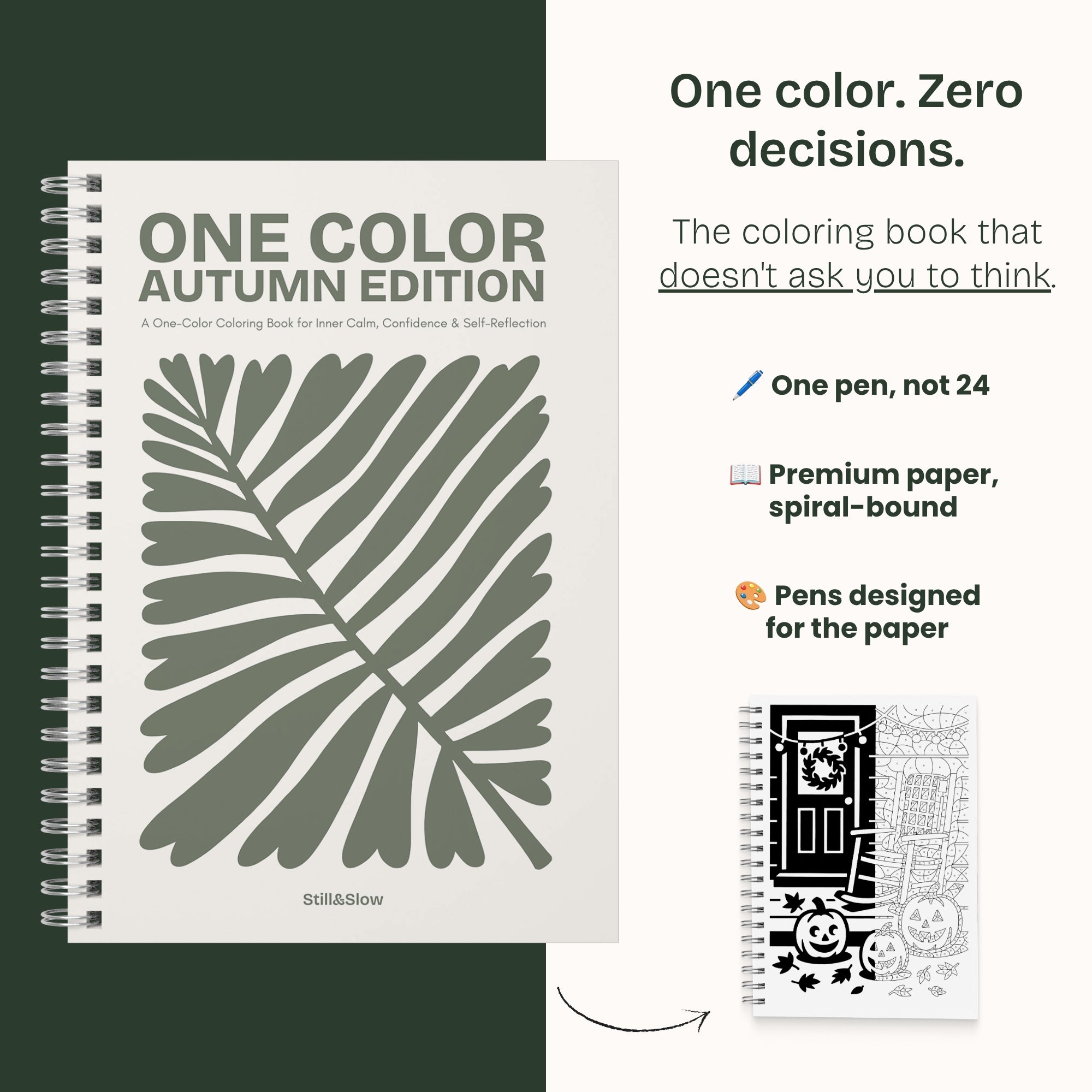 One Color Coloring Book - Autumn Edition