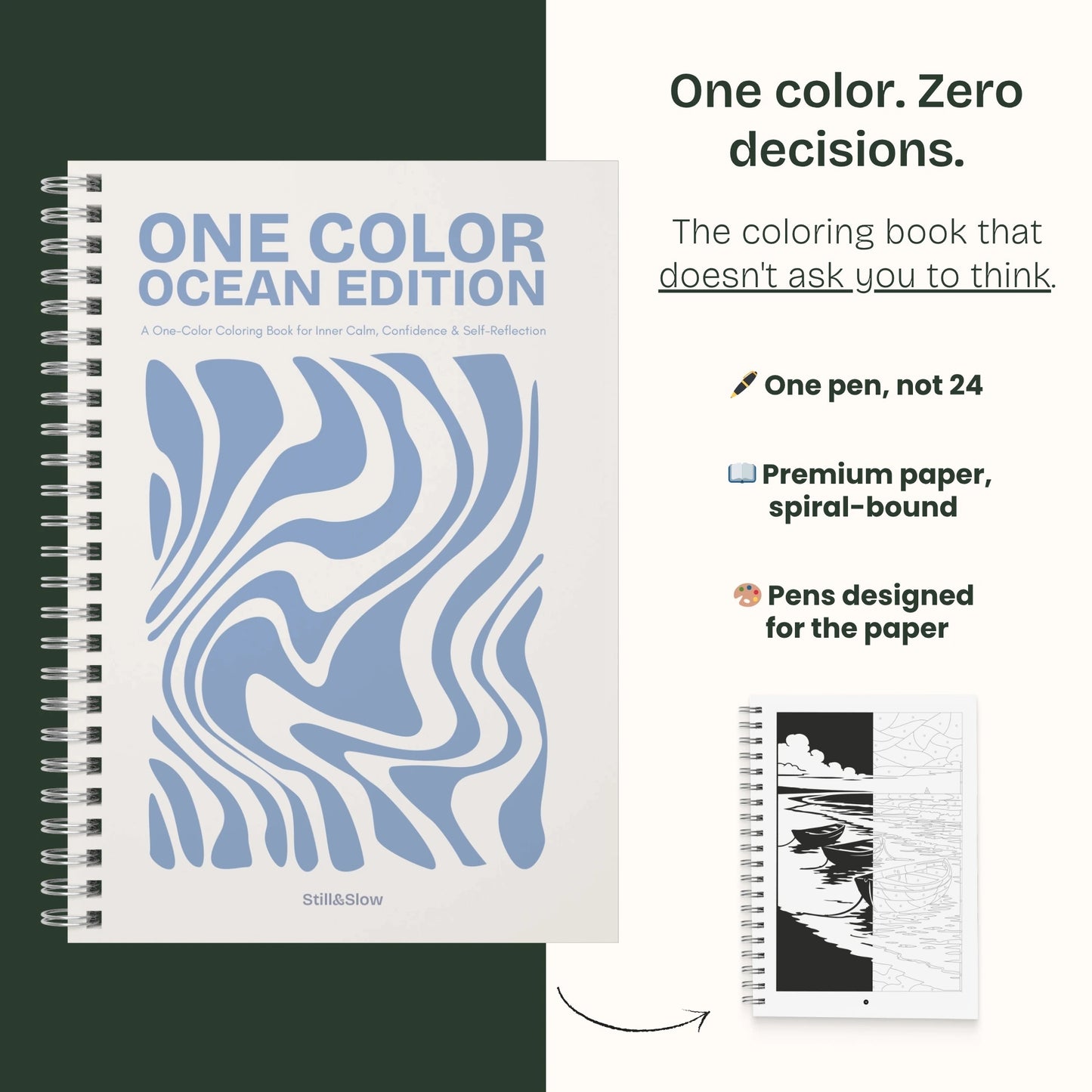 One Color Coloring Book - Ocean Edition