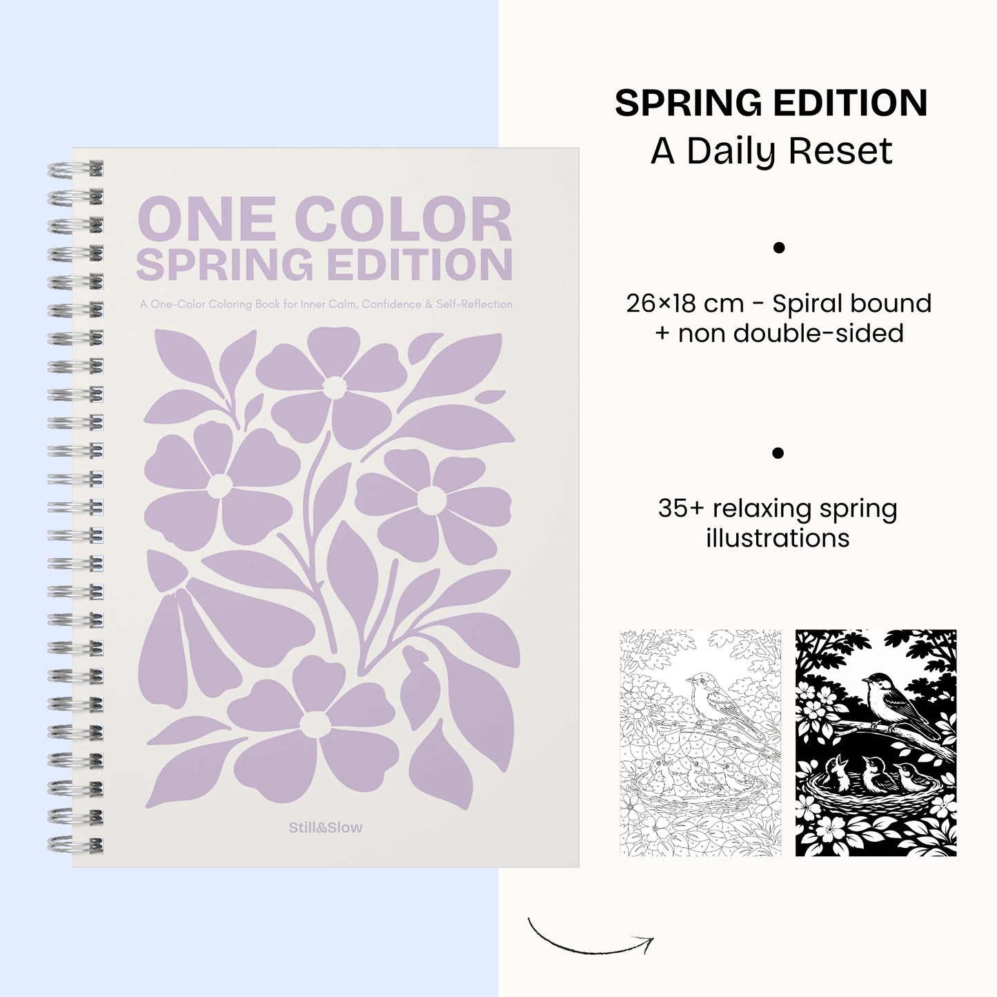 One Color Coloring Book - Spring Edition