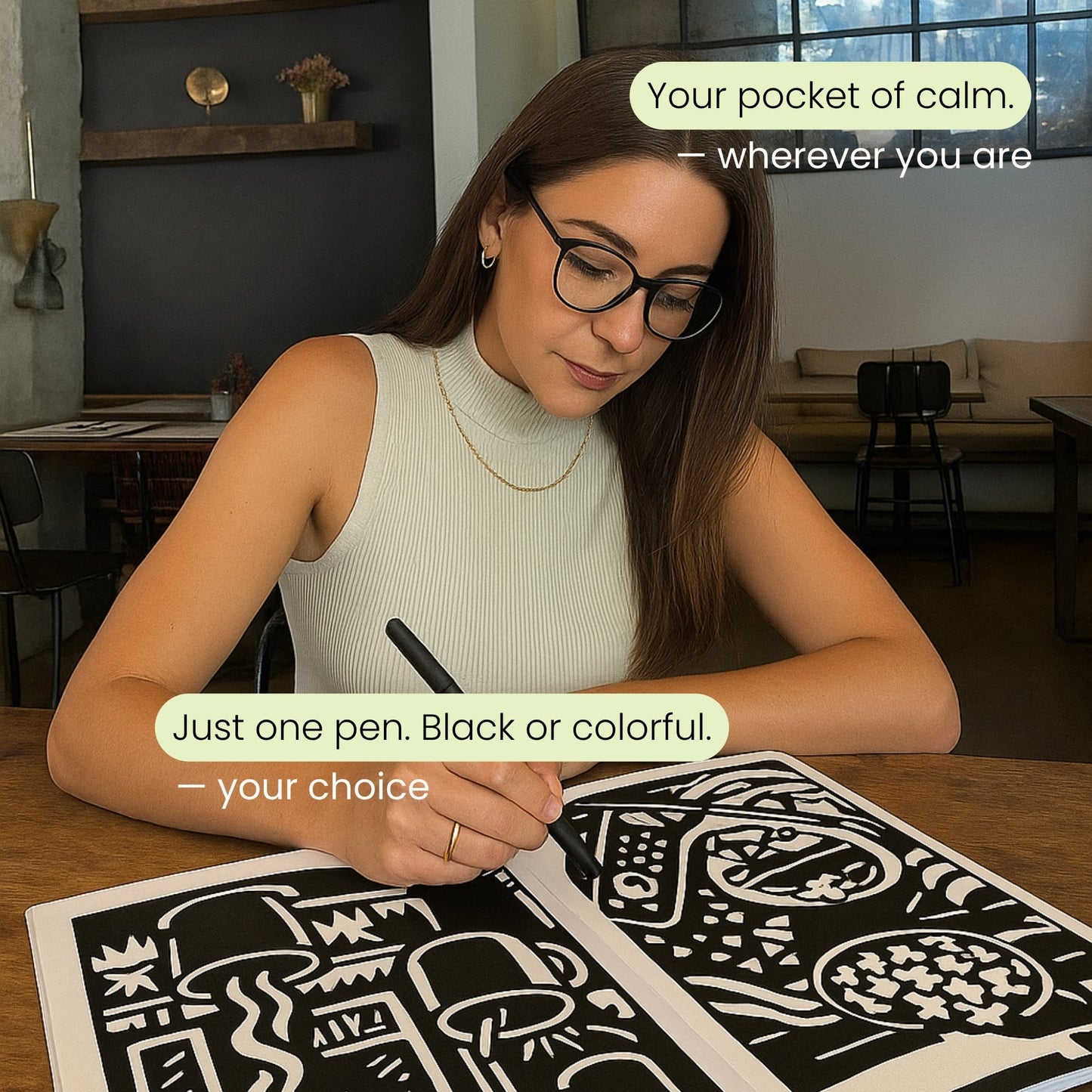 One Color Coloring Book for Inner Calm & Self-Reflection