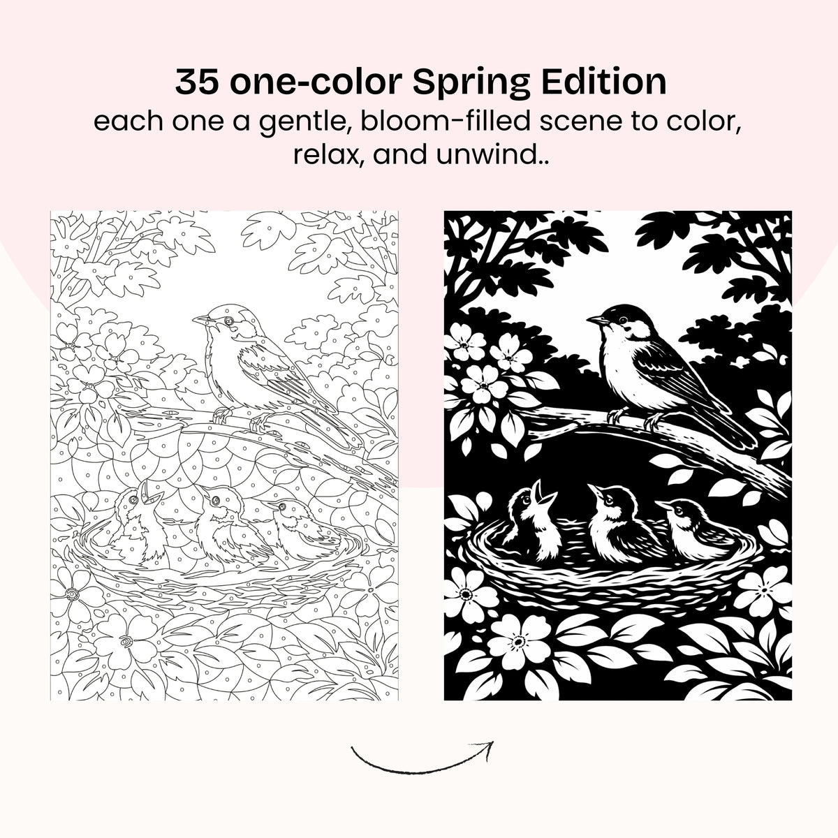 One Color Coloring Book - Spring Edition