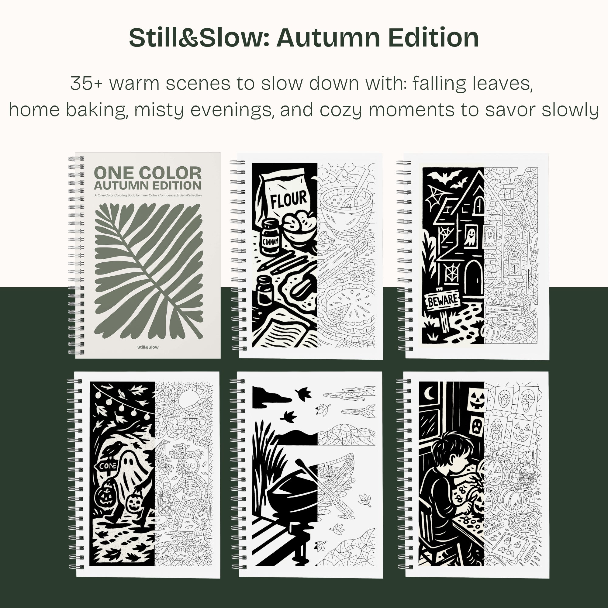 One Color Coloring Book - Autumn Edition