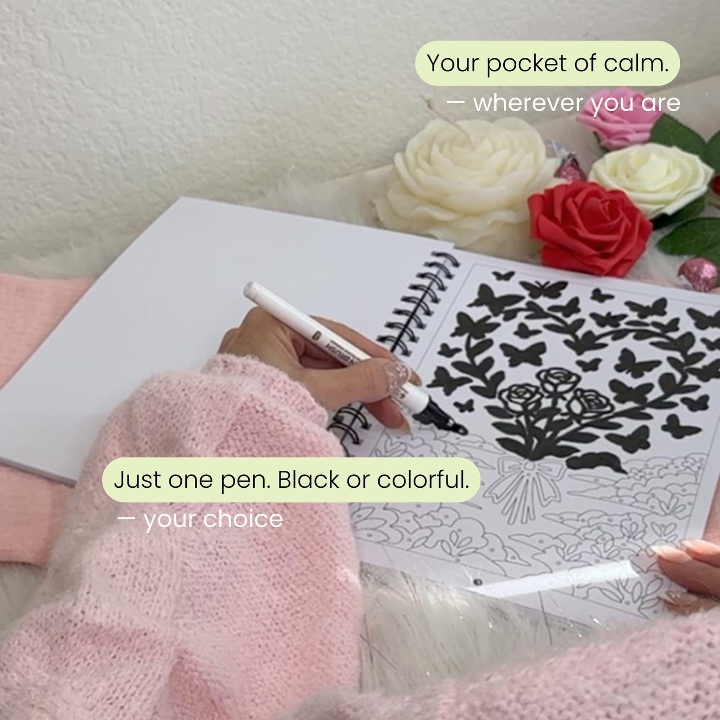 One Color Coloring Book - Love Edition