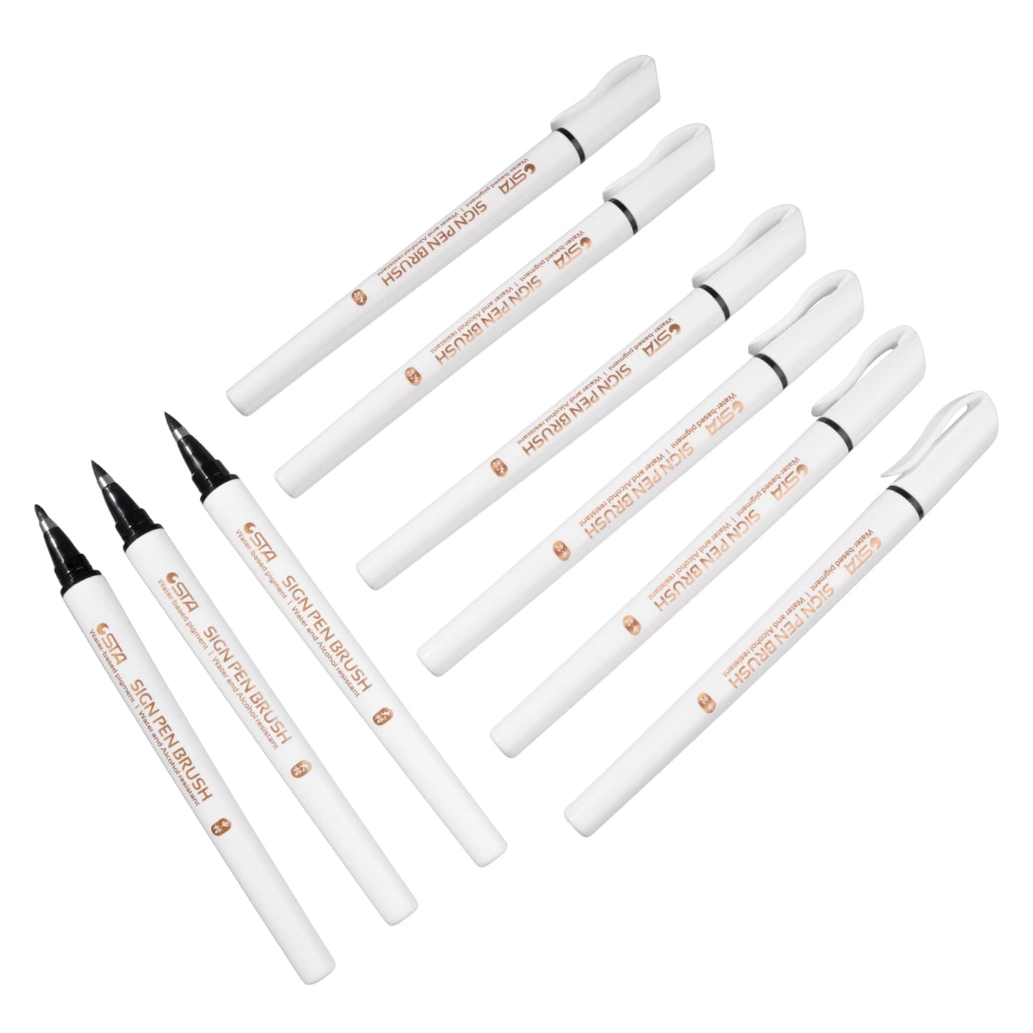 12-Piece Black Brush Markers