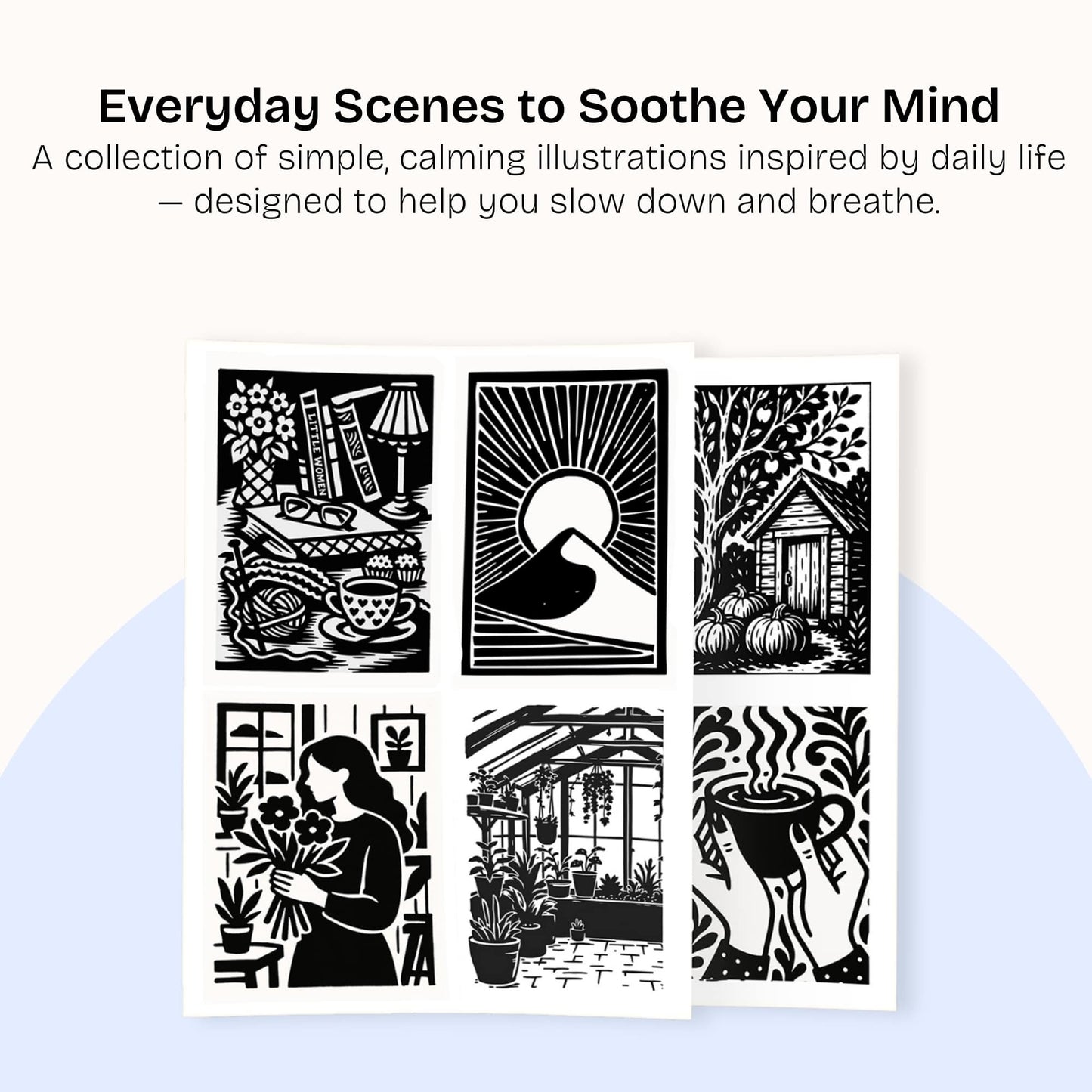 One Color Coloring Book for Inner Calm & Self-Reflection