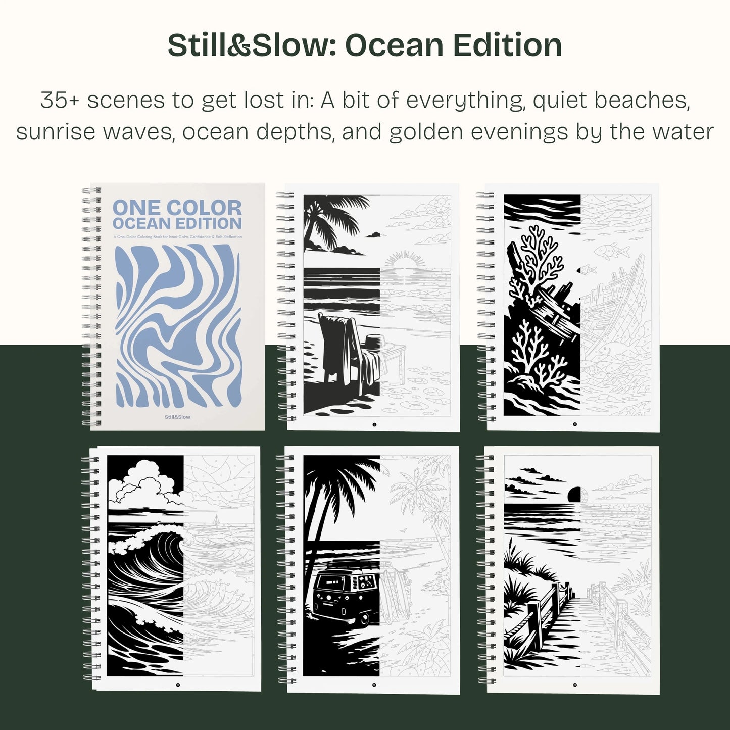 One Color Coloring Book - Ocean Edition