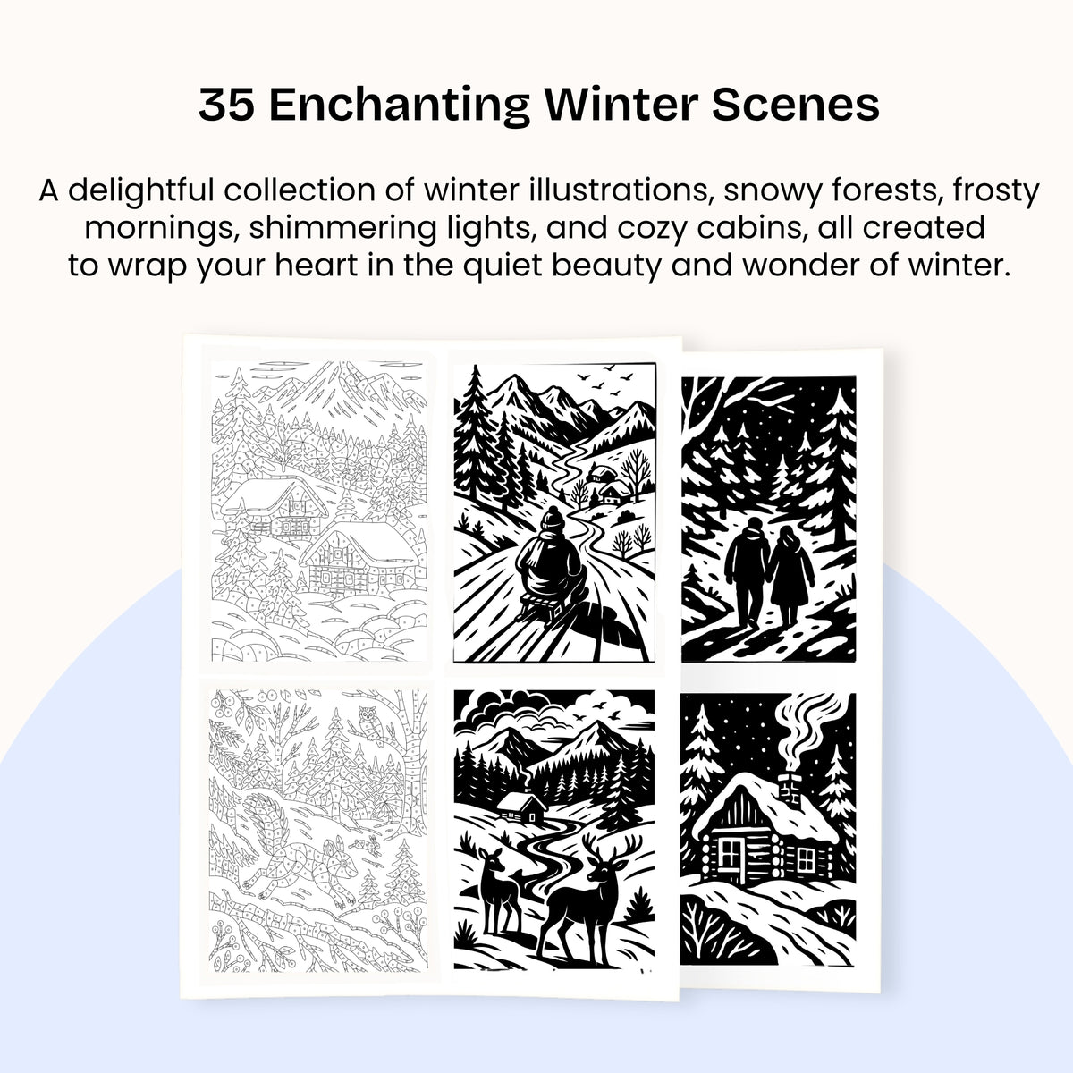 One Color Coloring Book - Winter Edition