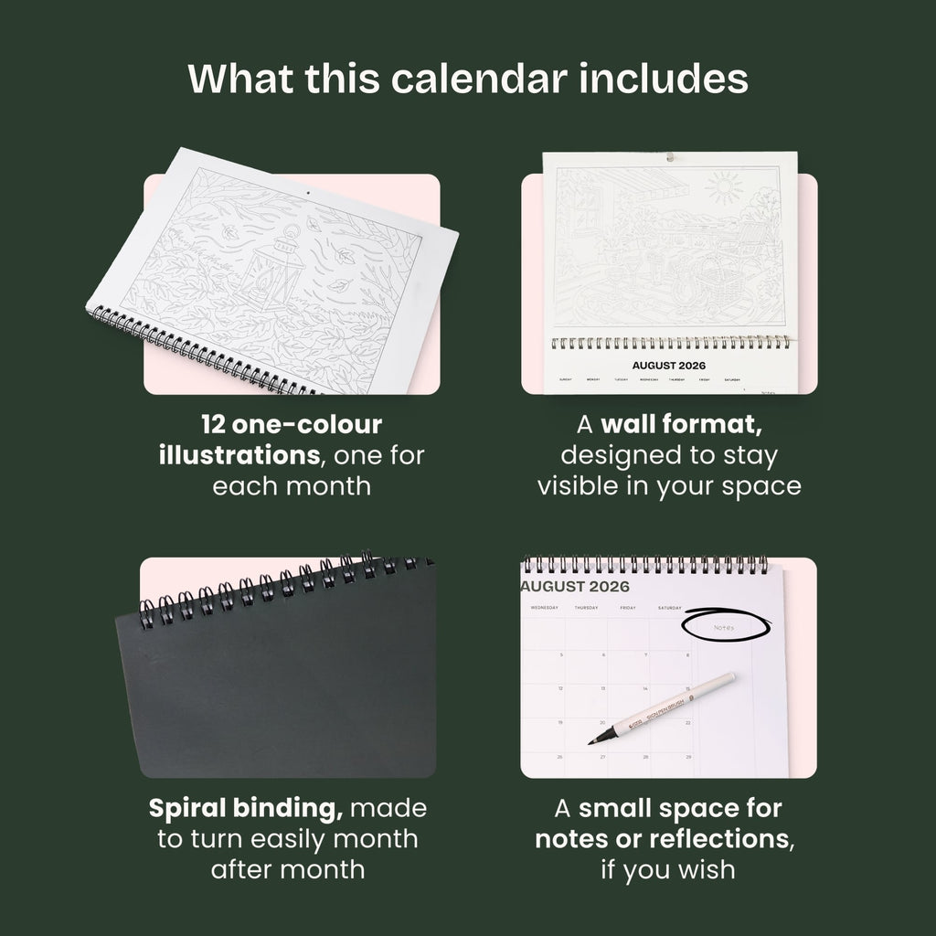One Color Coloring - Calendar 2026