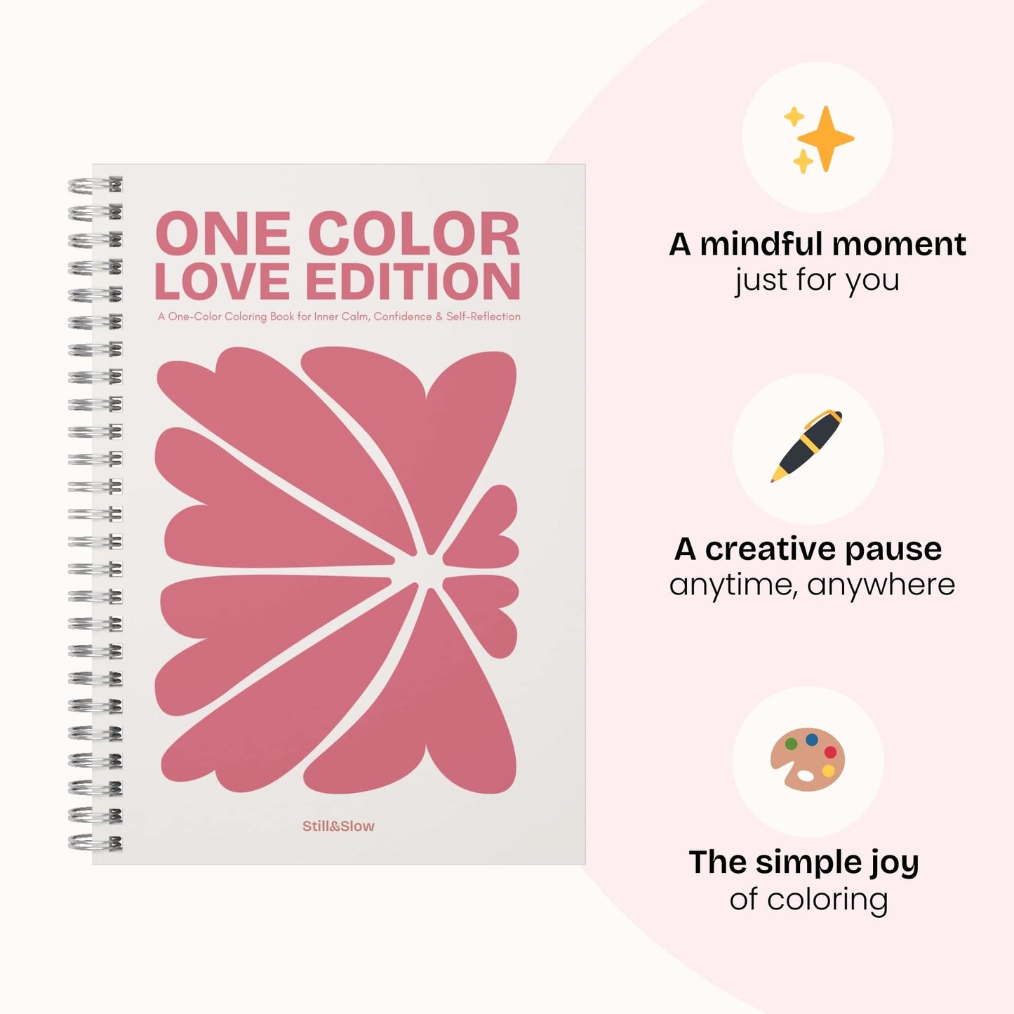 One Color Coloring Book - Love Edition