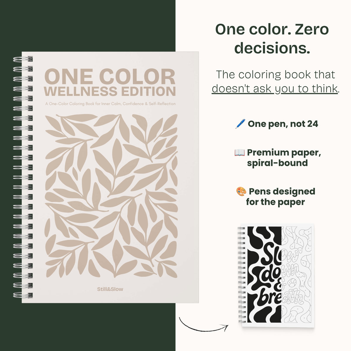 One Color Coloring Book - Wellness Edition