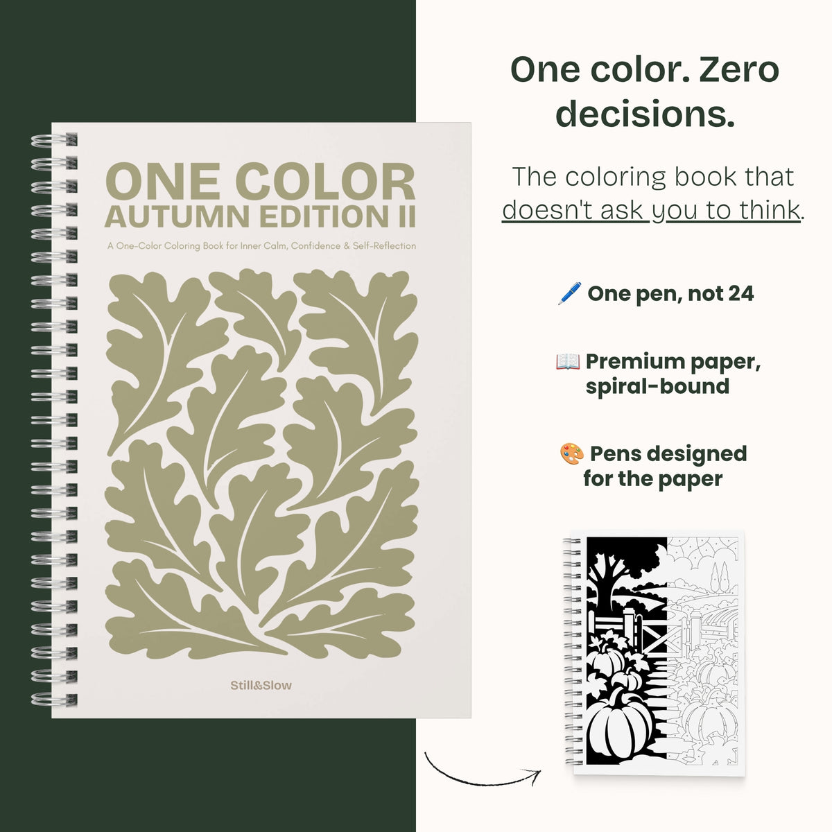 One Color Coloring Book - Autumn Edition II