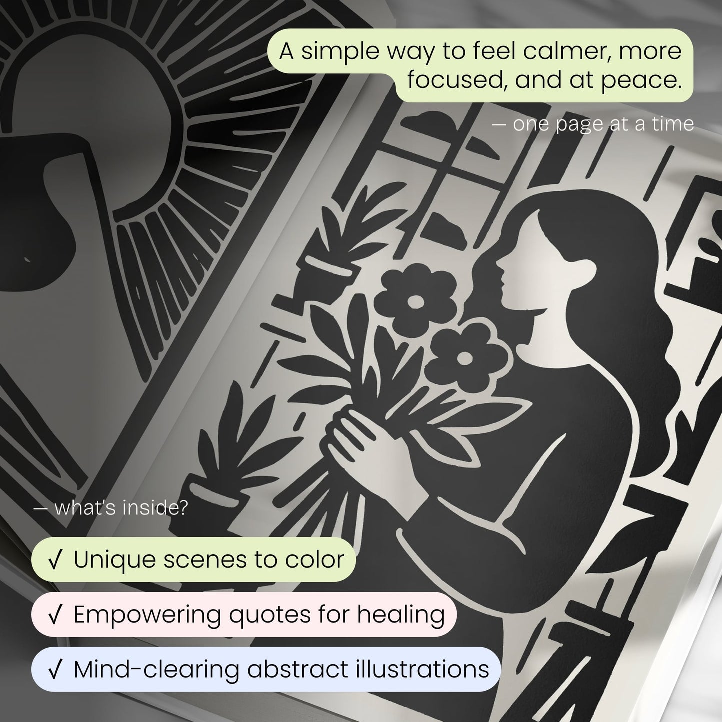 One Color Coloring Book for Inner Calm & Self-Reflection