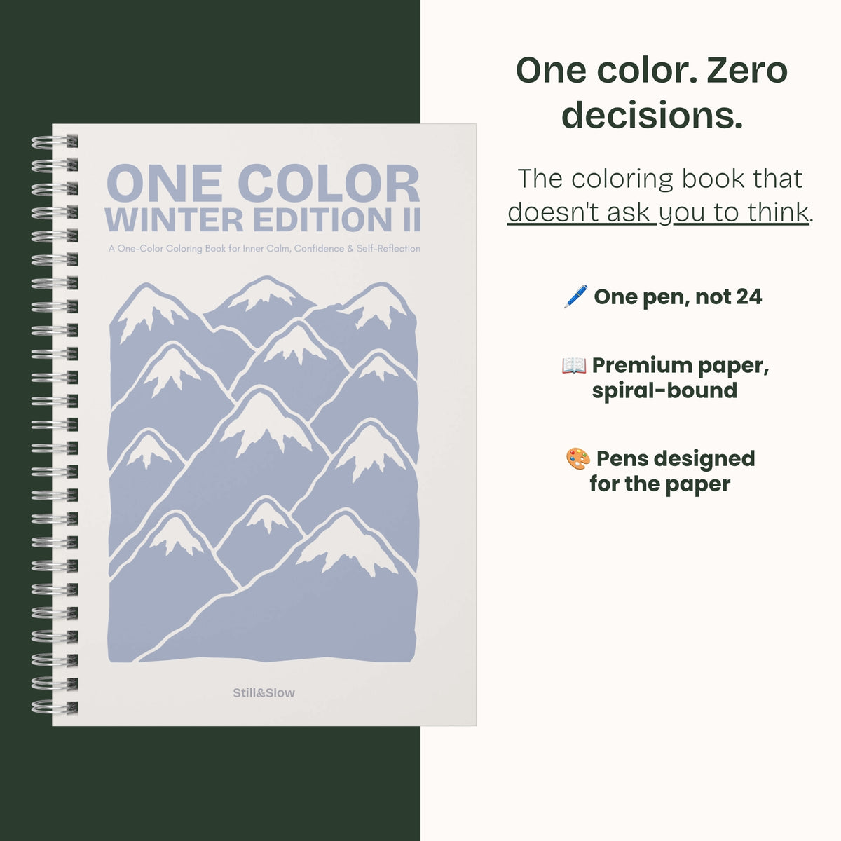 One Color Coloring Book - Winter Edition II