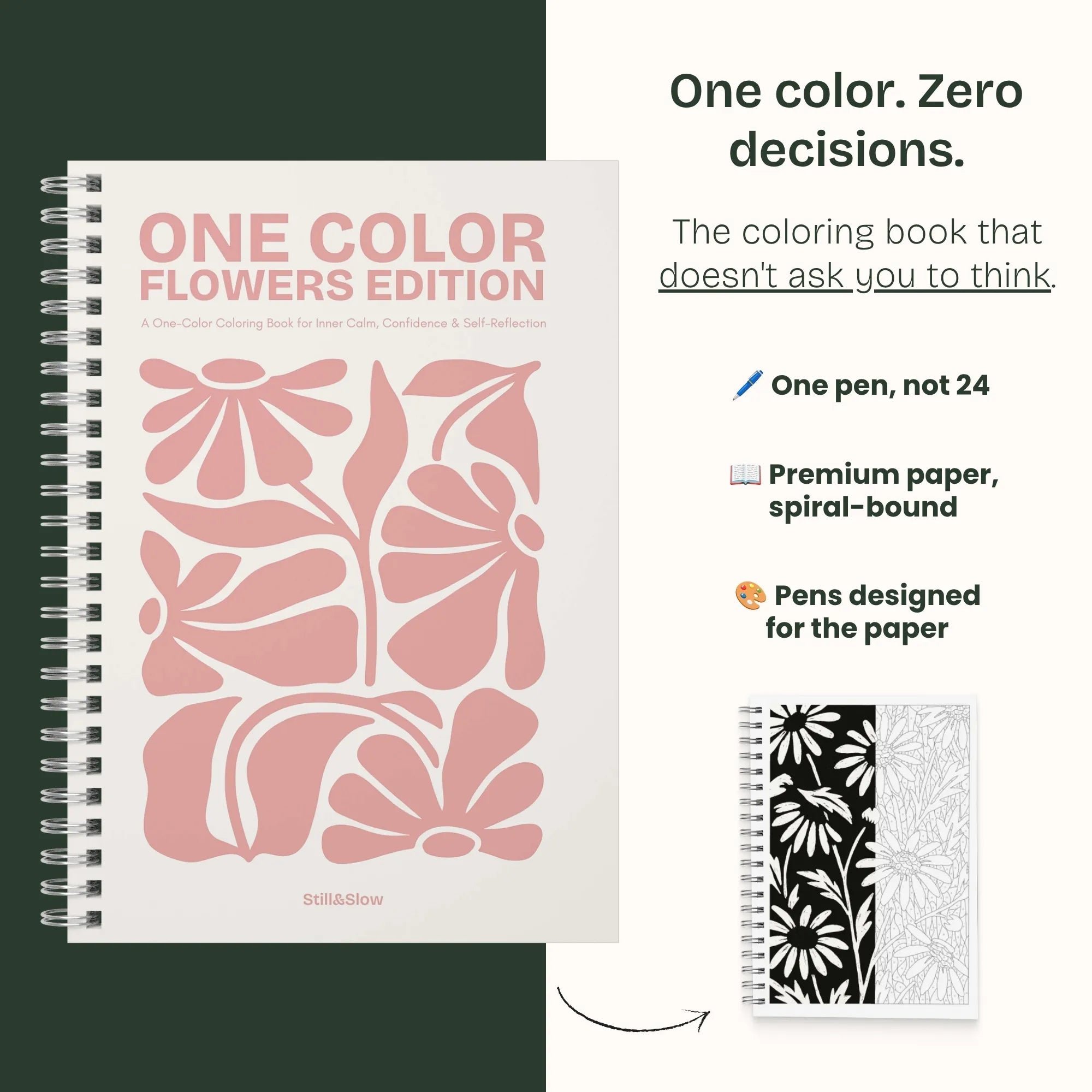 One Color Coloring Book - Flowers Edition