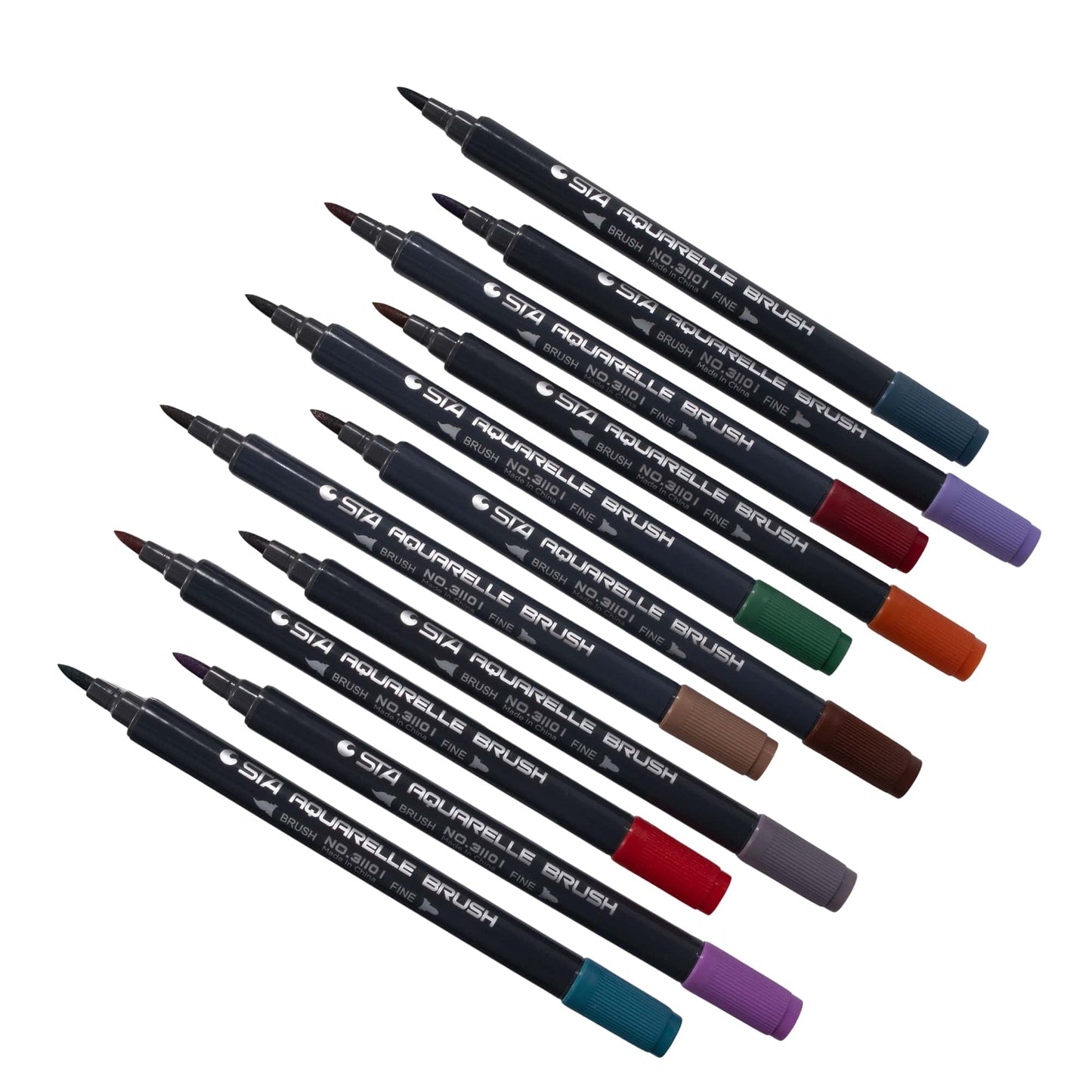 12-Piece Colored Brush Markers