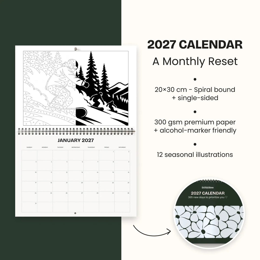 One Color Coloring - Calendar 2027