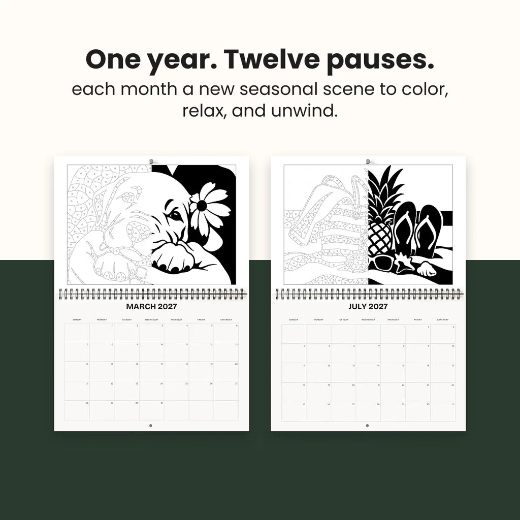 One Color Coloring - Calendar 2027