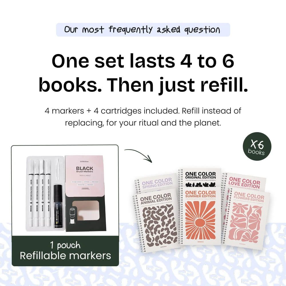 4-Piece Refillable Black Brush Markers