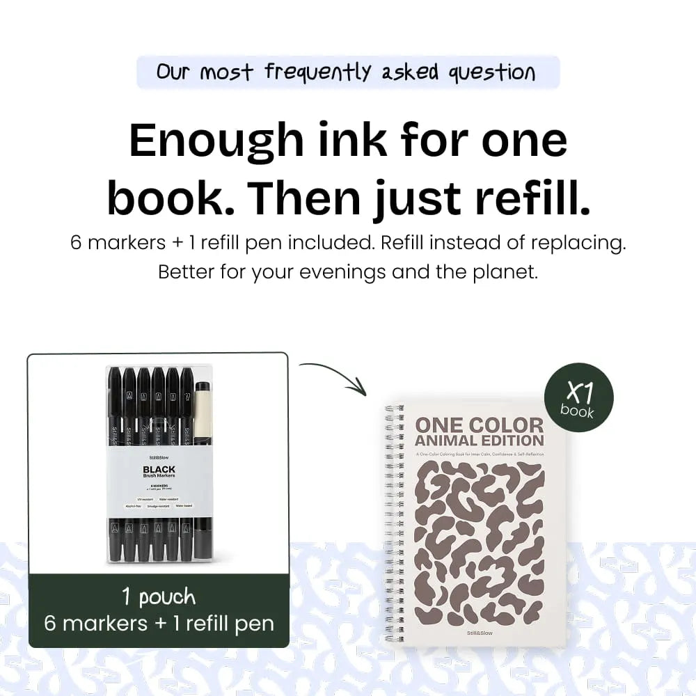 6-Piece Refillable Black Markers