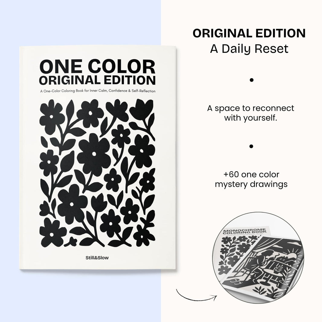 Still & Slow - The Only One-Color Minimalist Coloring Book for Adults ...