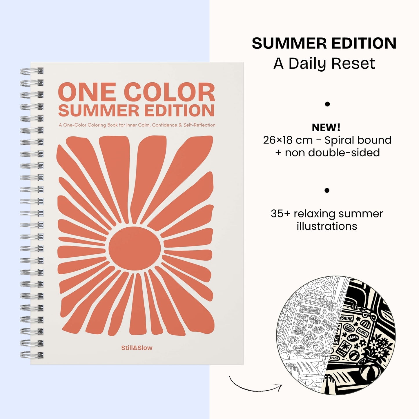 One Color Coloring Book - Summer Edition