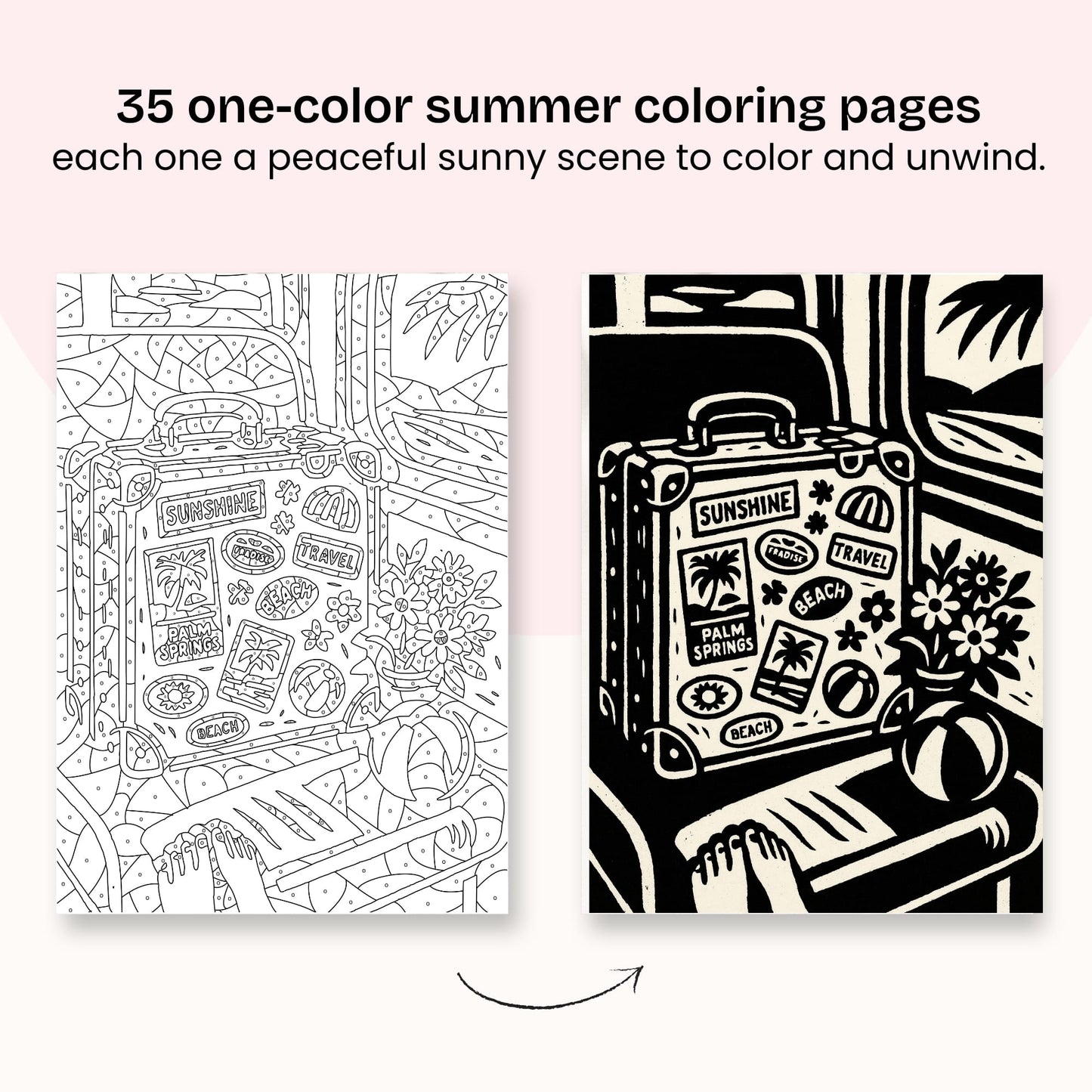 One Color Coloring Book - Summer Edition