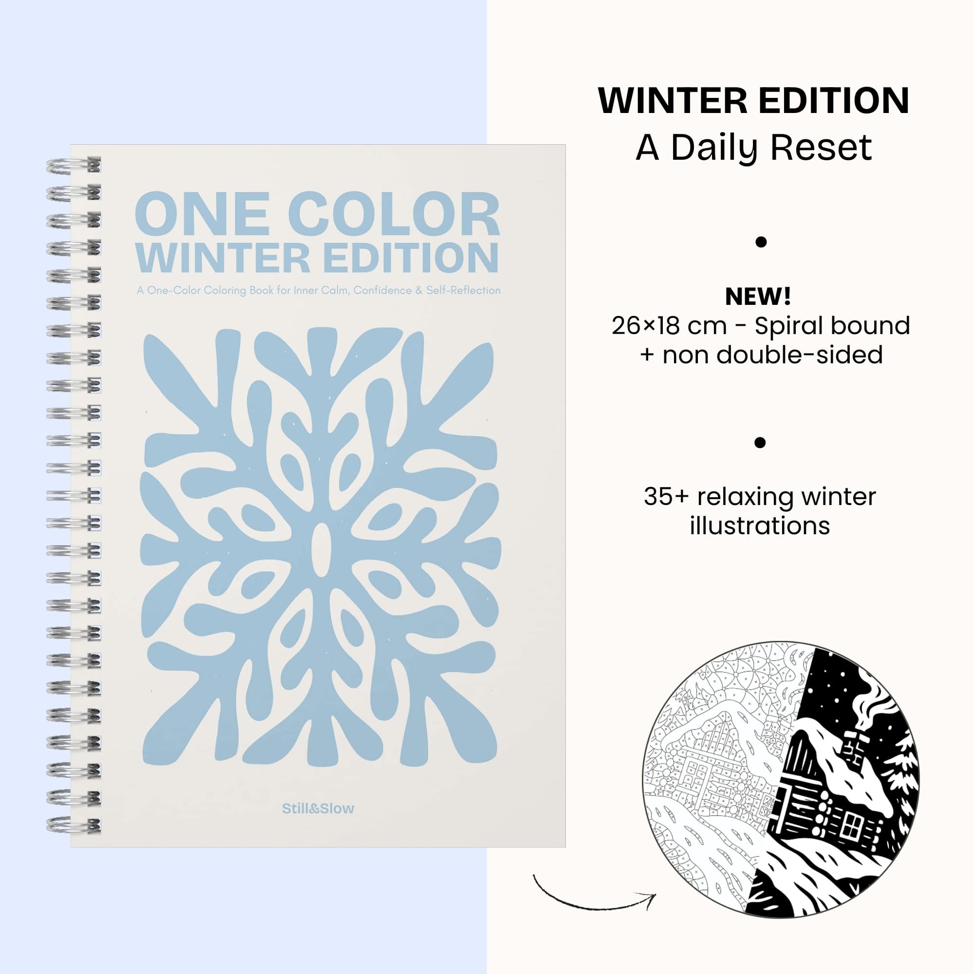 Still & Slow - The Only One-Color Minimalist Coloring Book for Adults ...